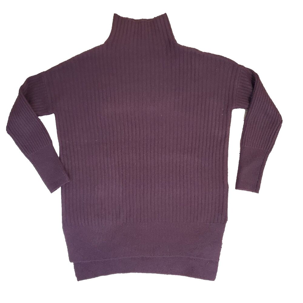 Topshop Ribbed Mock neck Longsleeve Tunic Sweater 2 Purple plum Grunge Goth